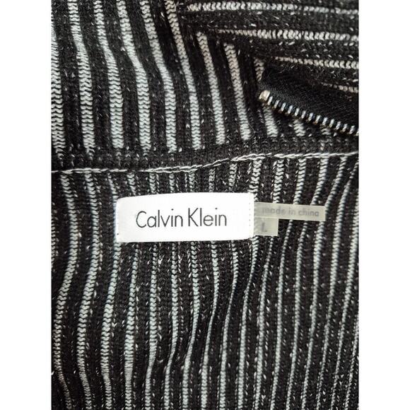 NWT Calvin Klein Blk Eggshell Sweater Dress 100% Acrylic up/down zip Sz L - Picture 4 of 8